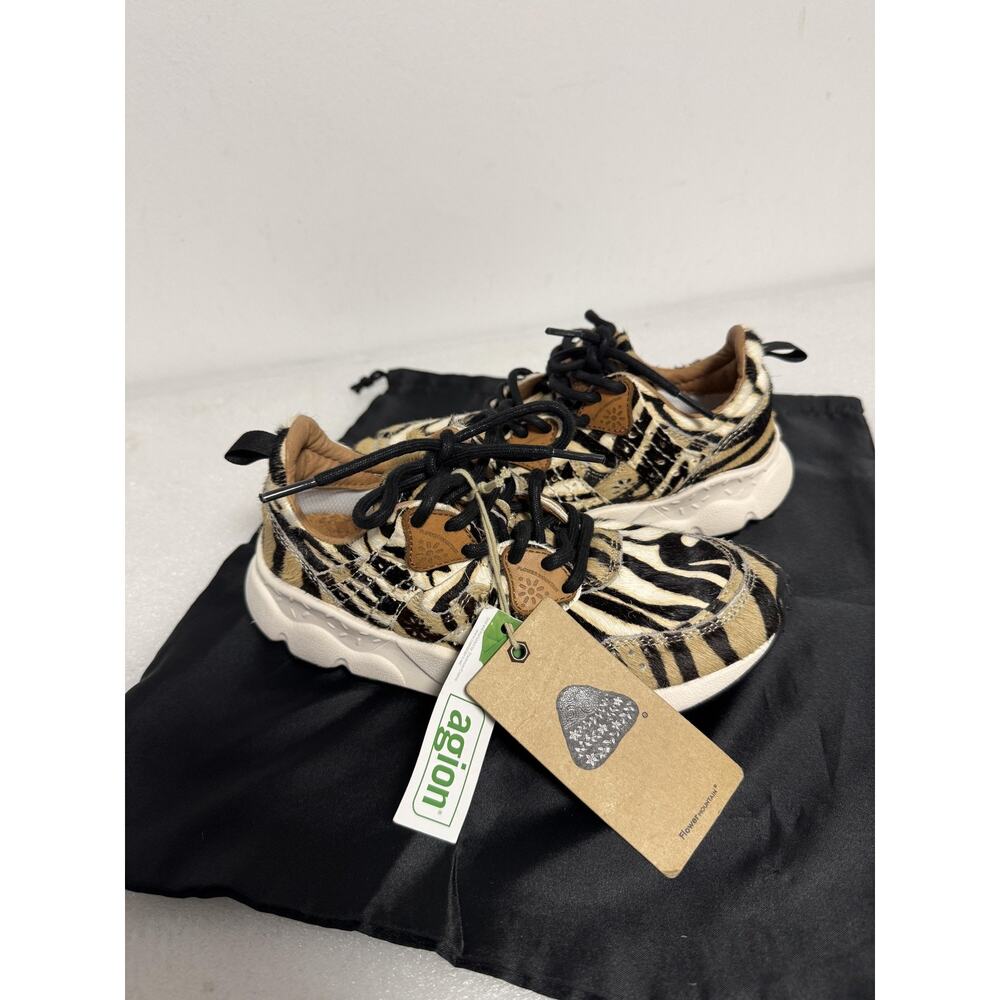 Flower Mountain Shoes Womens Size 5.5 Zebra Animal Print Cork Sole FM21015 New